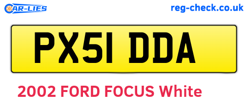 PX51DDA are the vehicle registration plates.