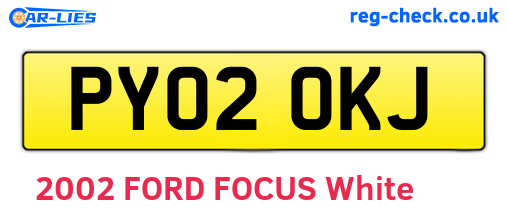 PY02OKJ are the vehicle registration plates.