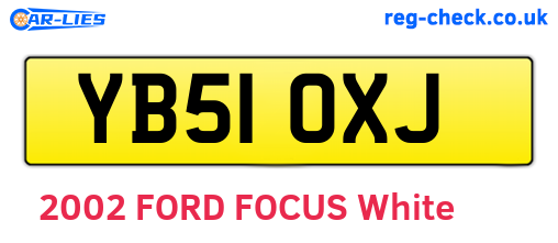 YB51OXJ are the vehicle registration plates.