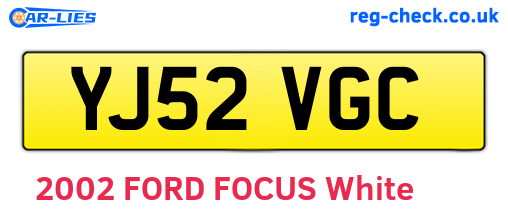 YJ52VGC are the vehicle registration plates.
