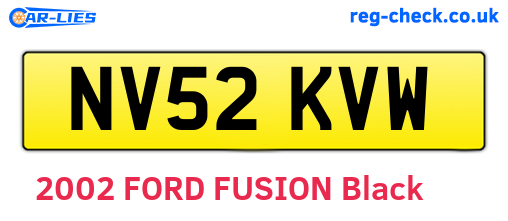NV52KVW are the vehicle registration plates.