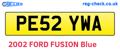 PE52YWA are the vehicle registration plates.