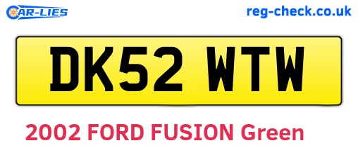 DK52WTW are the vehicle registration plates.