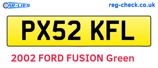PX52KFL are the vehicle registration plates.