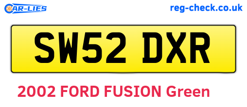 SW52DXR are the vehicle registration plates.