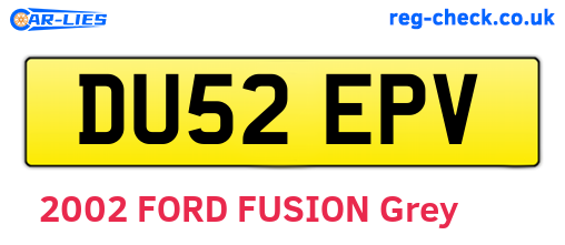 DU52EPV are the vehicle registration plates.