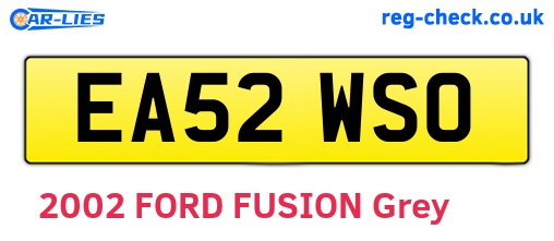 EA52WSO are the vehicle registration plates.