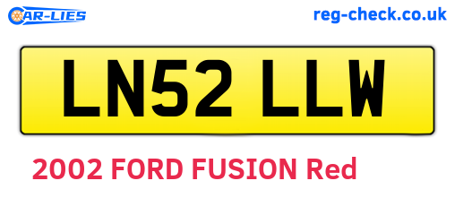 LN52LLW are the vehicle registration plates.