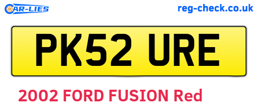 PK52URE are the vehicle registration plates.