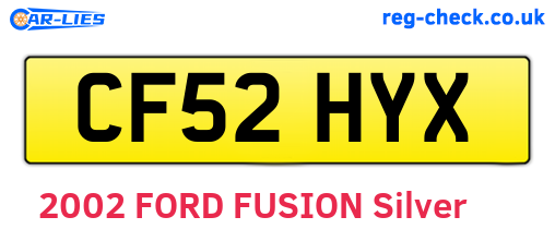 CF52HYX are the vehicle registration plates.