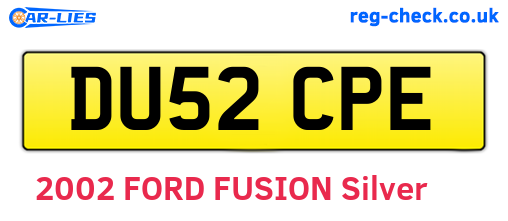DU52CPE are the vehicle registration plates.