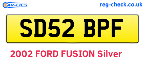 SD52BPF are the vehicle registration plates.