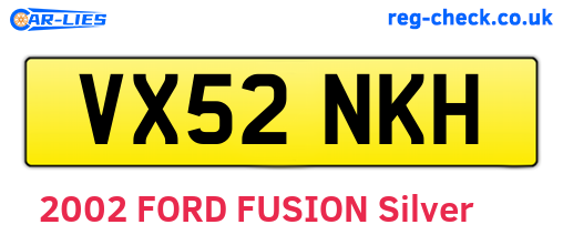 VX52NKH are the vehicle registration plates.