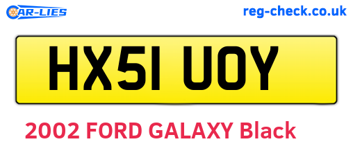 HX51UOY are the vehicle registration plates.