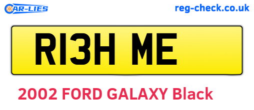 R13HME are the vehicle registration plates.