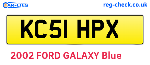 KC51HPX are the vehicle registration plates.