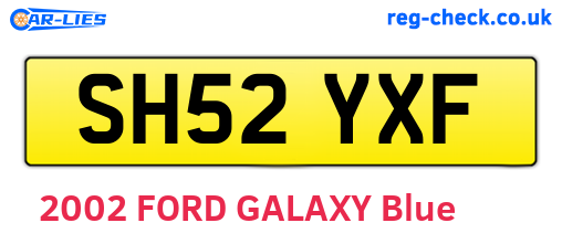 SH52YXF are the vehicle registration plates.