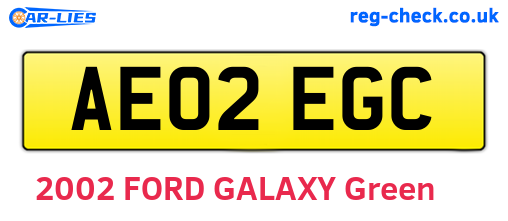 AE02EGC are the vehicle registration plates.