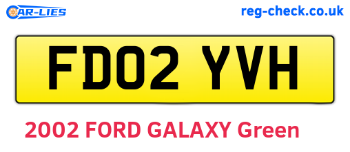 FD02YVH are the vehicle registration plates.