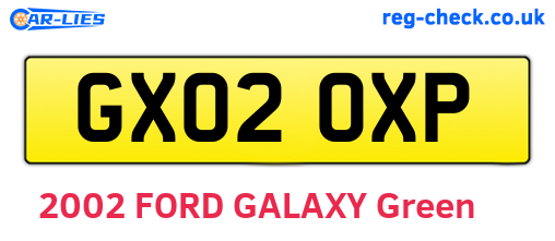 GX02OXP are the vehicle registration plates.