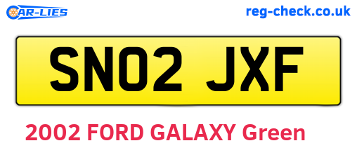 SN02JXF are the vehicle registration plates.