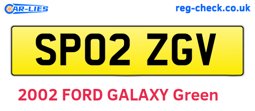 SP02ZGV are the vehicle registration plates.