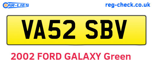 VA52SBV are the vehicle registration plates.
