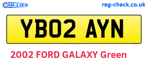 YB02AYN are the vehicle registration plates.