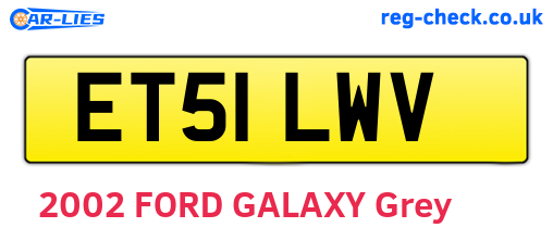 ET51LWV are the vehicle registration plates.