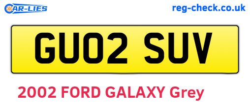 GU02SUV are the vehicle registration plates.