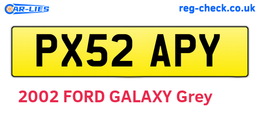 PX52APY are the vehicle registration plates.