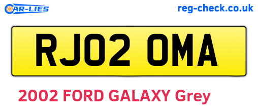 RJ02OMA are the vehicle registration plates.