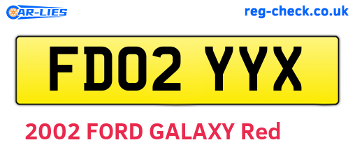 FD02YYX are the vehicle registration plates.