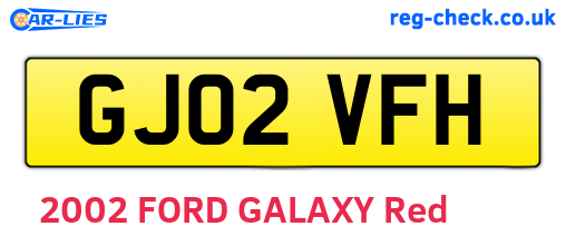 GJ02VFH are the vehicle registration plates.
