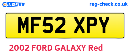 MF52XPY are the vehicle registration plates.