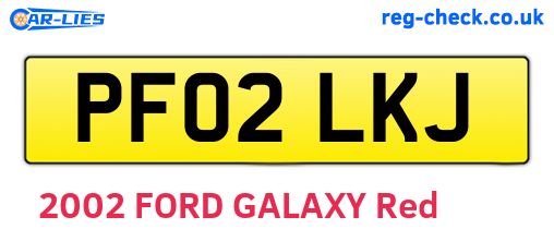 PF02LKJ are the vehicle registration plates.
