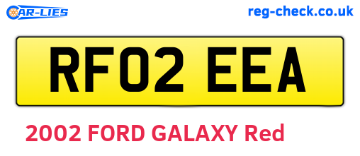 RF02EEA are the vehicle registration plates.