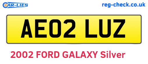 AE02LUZ are the vehicle registration plates.