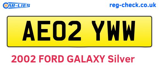 AE02YWW are the vehicle registration plates.