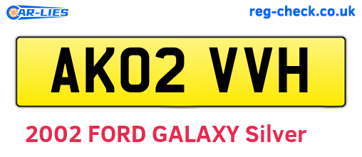 AK02VVH are the vehicle registration plates.