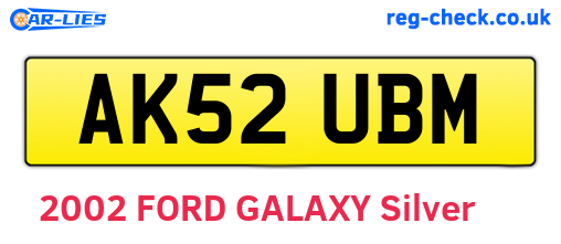 AK52UBM are the vehicle registration plates.