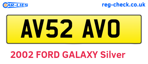 AV52AVO are the vehicle registration plates.