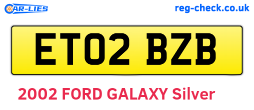 ET02BZB are the vehicle registration plates.