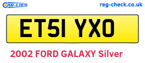 ET51YXO are the vehicle registration plates.