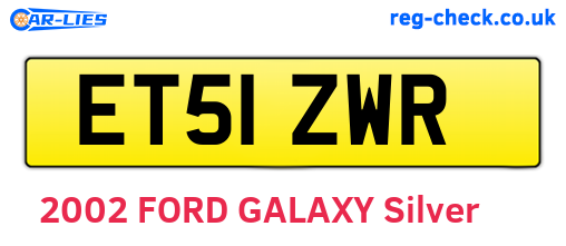 ET51ZWR are the vehicle registration plates.