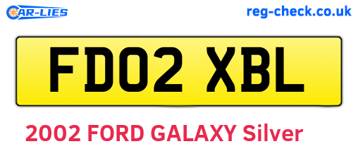 FD02XBL are the vehicle registration plates.