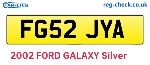 FG52JYA are the vehicle registration plates.