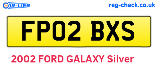 FP02BXS are the vehicle registration plates.
