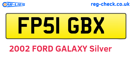 FP51GBX are the vehicle registration plates.