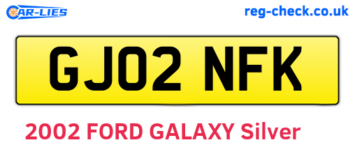 GJ02NFK are the vehicle registration plates.